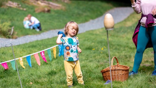 Bean bag toss during Summer of Play event
